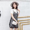 1829 short sleeve T-shirt with lace gallus dress