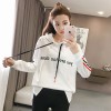 6089 hooded casual fall long sleeves wide open sweatshirt