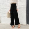 9006 high waist strap wide leg knitted pants