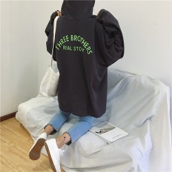 254 chic Korean fashion hooded loose letters printed sweatshirt