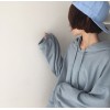 171 simple color loose hooded sweatshirt