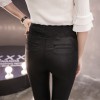 8809 # 2017 autumn and winter new stitching lace high waist stretch pencil leggings