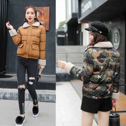 8639 Winter Korean fashion short down camouflage thick coat 