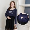 007 pregnant women lace letters long sleeves dress