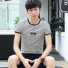 6304 men 's printing stripes short sleeve T - shirt 