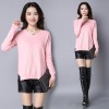 2017 autumn and winter new large size loose sets of thickening sweater women 's winter sweater shirt 8067