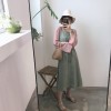 563 Korean fashion chic gallus dress with loose t-shirt two pieces