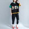 8797 Large size comfortable cartoon printing leisure loose T-shirt