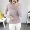 8078 semi-high collar wave hem sweater