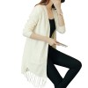 5096 autumn new hem tassel knitted cardigan sweater