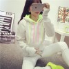 [Real shot] 2135 # autumn and winter new hooded sets of sweater women plus velvet thick sleeves personality sweater women