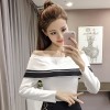 365 color matching stripes bottoming sweater shirt