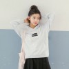 Korean fashion simple printing students black hooded women sweater 9169 #