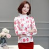 Autumn and winter new plus velvet thick jacket Korean chiffon shirt Slim shirt long sleeve lace shirt 9003