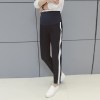 Pregnant women fall and winter leisure care belly pants side white strip pregnant women sports nine pants harem pants 2078