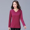 Autumn Korean version of loose jacket women v collar cotton casual bottoming shirt open long sleeves female t-shirt