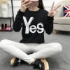 8501 YES pattern loose large size thicken wool lovers sweatshirt