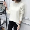 8096 loose semi-high collar long sleeve sweater