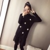 1669 new large size round collar hair ball lace splicing fake two piece knitted dress