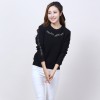 1909 autumn hot Korean fashion round neck embroidery long sleeves sweater