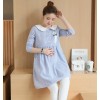 9017 # (real shot) 2017 new maternity dress spring doll collar striped cat dress