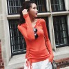 8121 autumn and winter new simple drawstring sweater