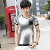 Summer men's short sleeve T-shirt Korean version of the Slim collar collar t-shirt men's clothing half-sleeved men's clothing tide 6302