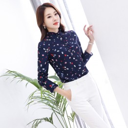 928  lace collar chiffon long sleeve shirt