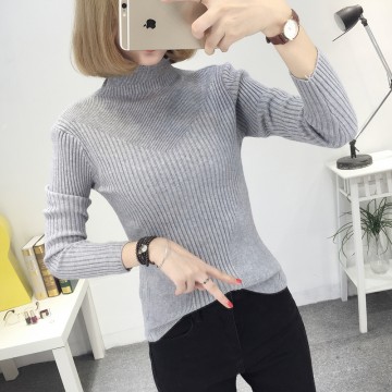 8082 # autumn and winter new slim high collar sweaterKorean long-sleeved sweater