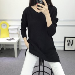 8090 # autumn and winter new women Korean fashion V-neck sweater women's bottom shirt sweater