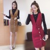 6201 Long Sleeve Slim Woolen Dress with knitting tops