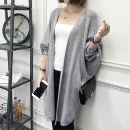 6092 loose bat sleeve pocket sweater cardigan