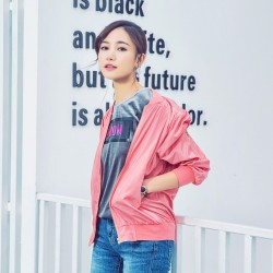 3640 Korea fashion autumn metal feel personalized cuff zipper pocket long sleeve stand collar baseball jacket