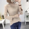 8083 # autumn and winter new was thin semi-high collar sets of sweaters female speaker sleeves long-sleeved wild sweater