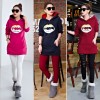 5337 thick woolen hooded warm long sweatshirt