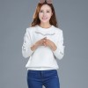 1909 autumn hot Korean fashion round neck embroidery long sleeves sweater