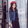 5556 spring Korean style long-sleeved slim short denim jacket