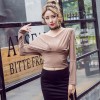 7102 fashion sexy V-neck off shoulder long sleeve T-shirt 