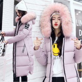 9525  fox fur slim thickening knee Korean fashion down jacket 