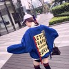South Korea ulzzang loose spring and autumn clothing belt jacket female Harajuku students spell color couple BF baseball service