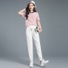 6318 Ice silk cotton and linen tie pants 