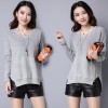 2017 autumn and winter new large size loose sets of thickening sweater women 's winter sweater shirt 8067