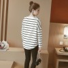 6681 long sleeve maternity cotton stripes T-shirt