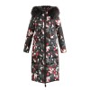 Winter new lengthened knee big hair collar pre-feather thick down warm jacket 8640