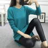 8090 # autumn and winter new women Korean fashion V-neck sweater women's bottom shirt sweater