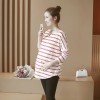 6681 long sleeve maternity cotton stripes T-shirt