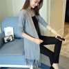 2017 autumn new Korean version of the long paragraph in the long section of the tassel sweater sweater jacket women 's A06