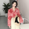 564 Korean Chic Retro Temperament Chiffon Long Sleeve Shirt