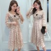 1790 # early autumn Korean version of the lace V-neck lace pregnant women dress (with tube top)
