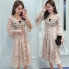 1790 # early autumn Korean version of the lace V-neck lace pregnant women dress (with tube top)